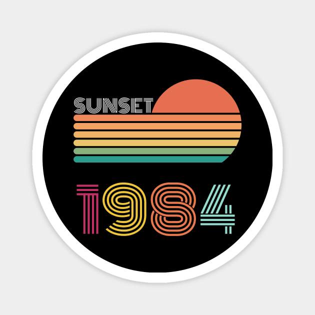 Sunset Retro Vintage 1984 Magnet by Happysphinx